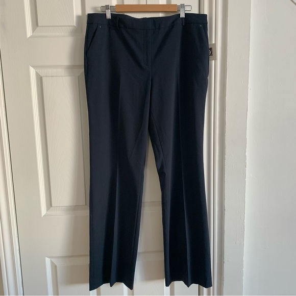 NWT Anne Klein Straight Leg Navy Blue Trousers - Picture 1 of 13